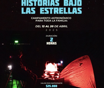 Foto de un campamento dentro del domo del Planetario