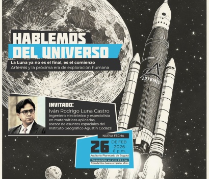 Ilustración cohete Artemis llegando a la Luna 