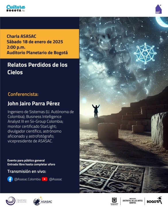 Relatos perdidos del cielo Pieza invitación conferencia