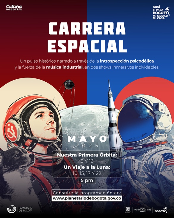 Carrera Espacial Ilustración Yuri Gagarin y Laika