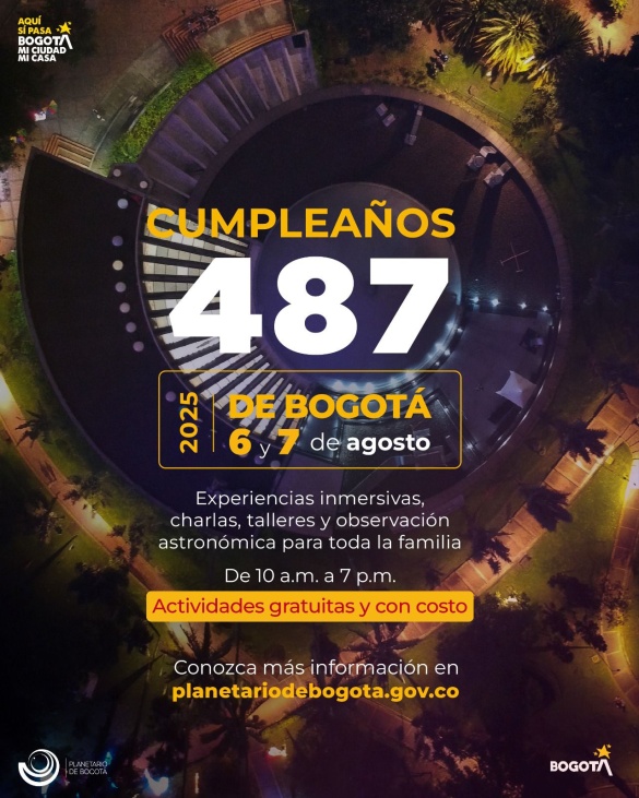 Cumpleaños 487 de Bogotá Foto aérea Planetario de Bogotá